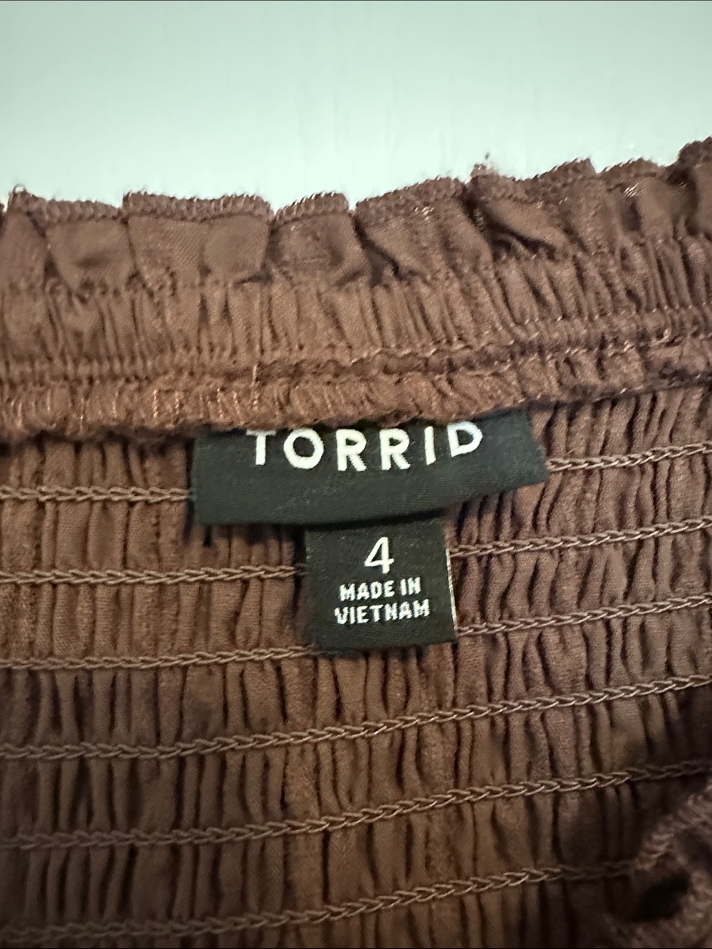 torrid Brown Swiss Dot Puff Sleeve Babydoll Dress - Picture 4 of 5